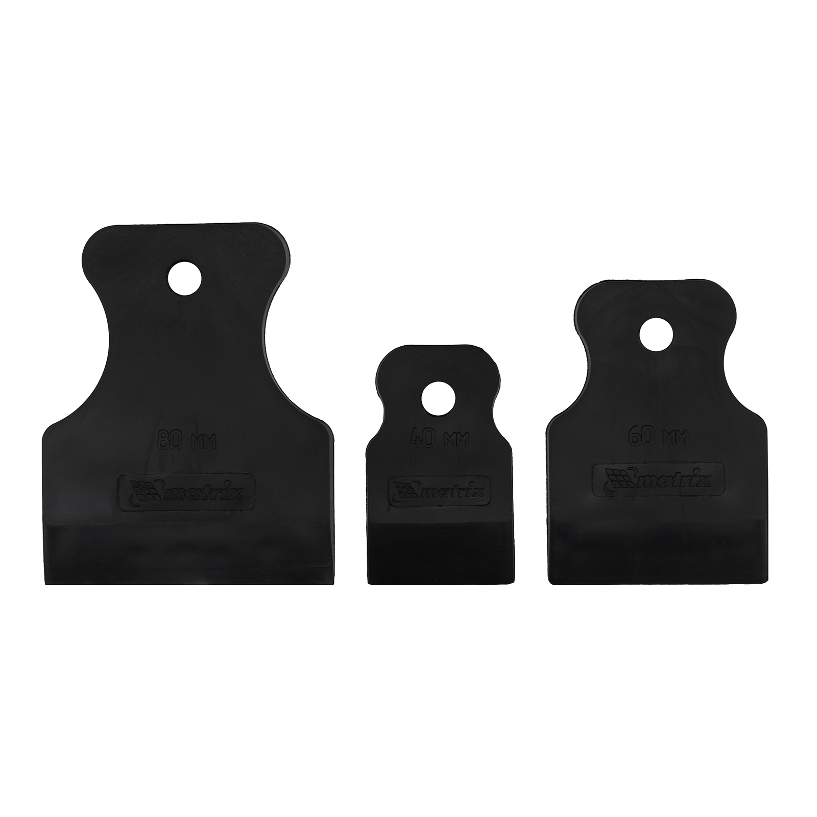 Набор шпателей 40-60-80 мм, черная резина, 3 шт.