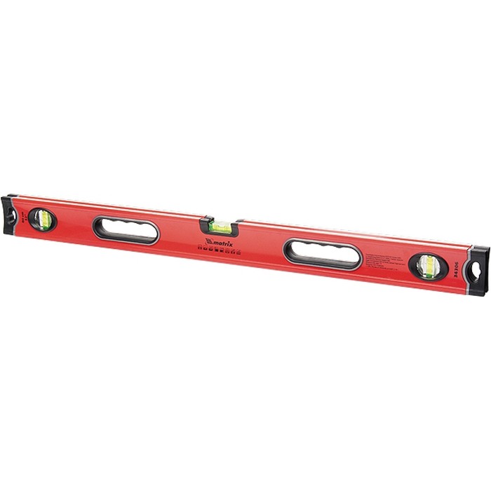 Уровень алюминиевый, 800 мм, 3 глазка, ударопрочные заглушки, двухкомпонентные ручки