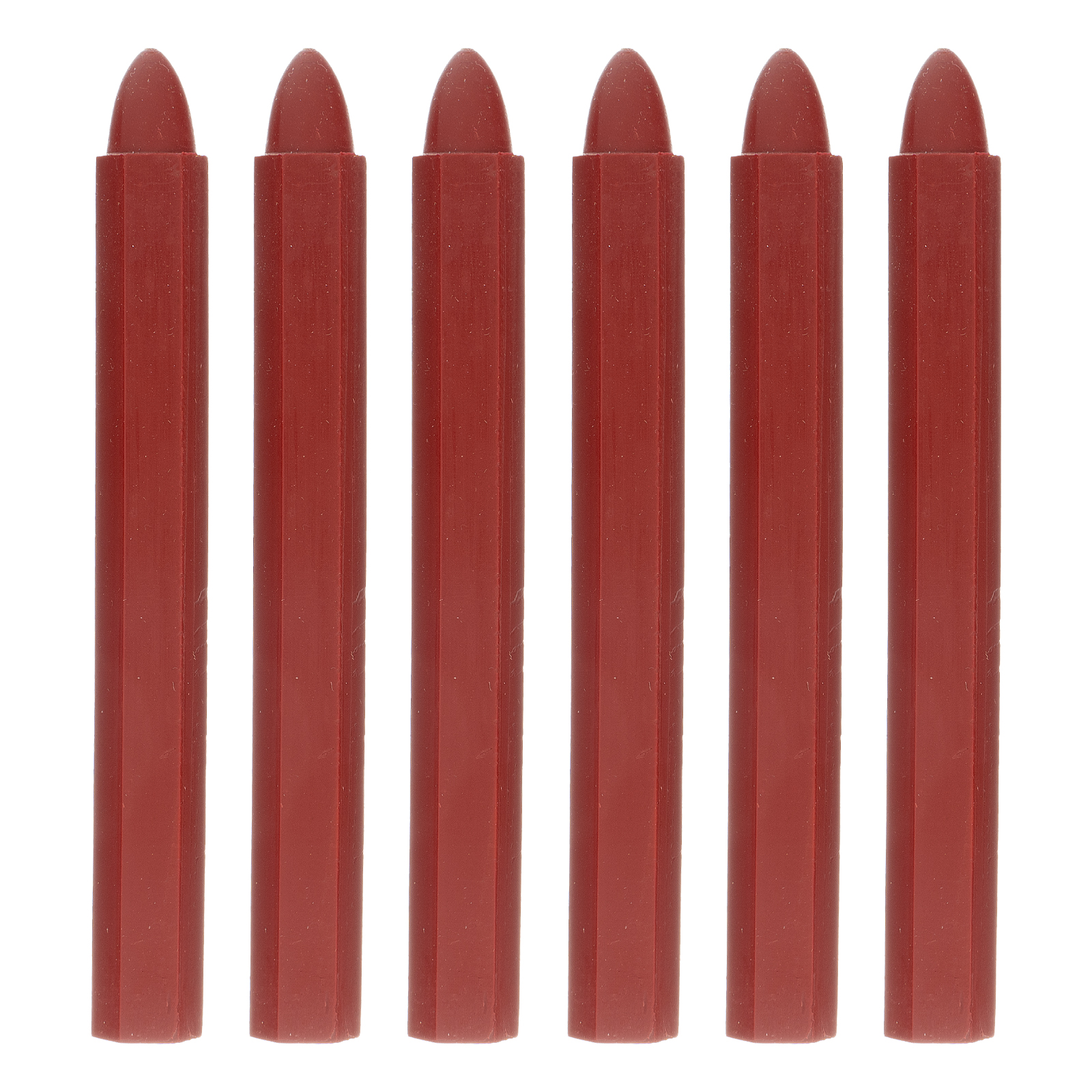 Мелки разметочные восковые красные, 120мм, коробка 6шт.