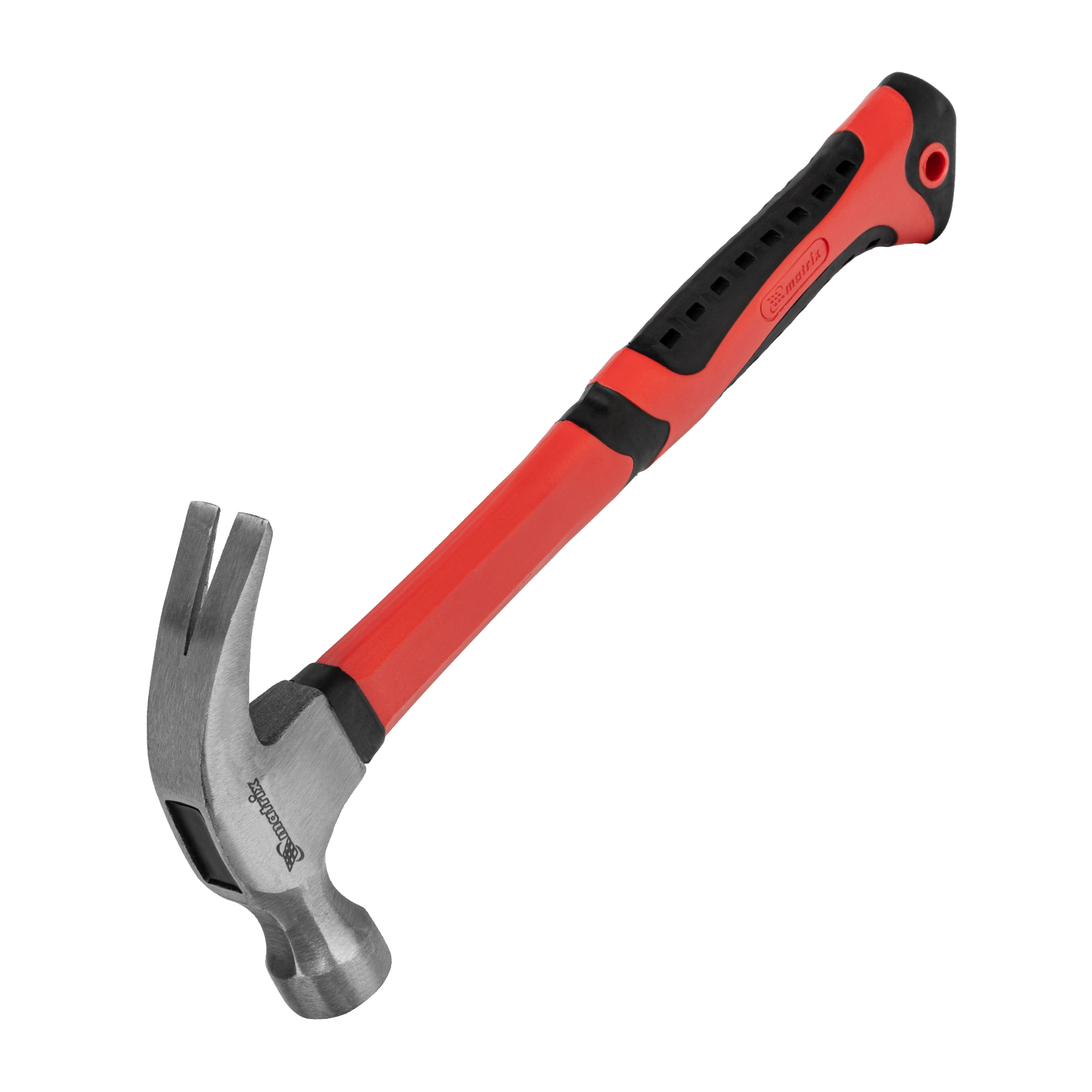 Молоток-гвоздодер, 450 г, фибергласовая обрезиненная рукоятка