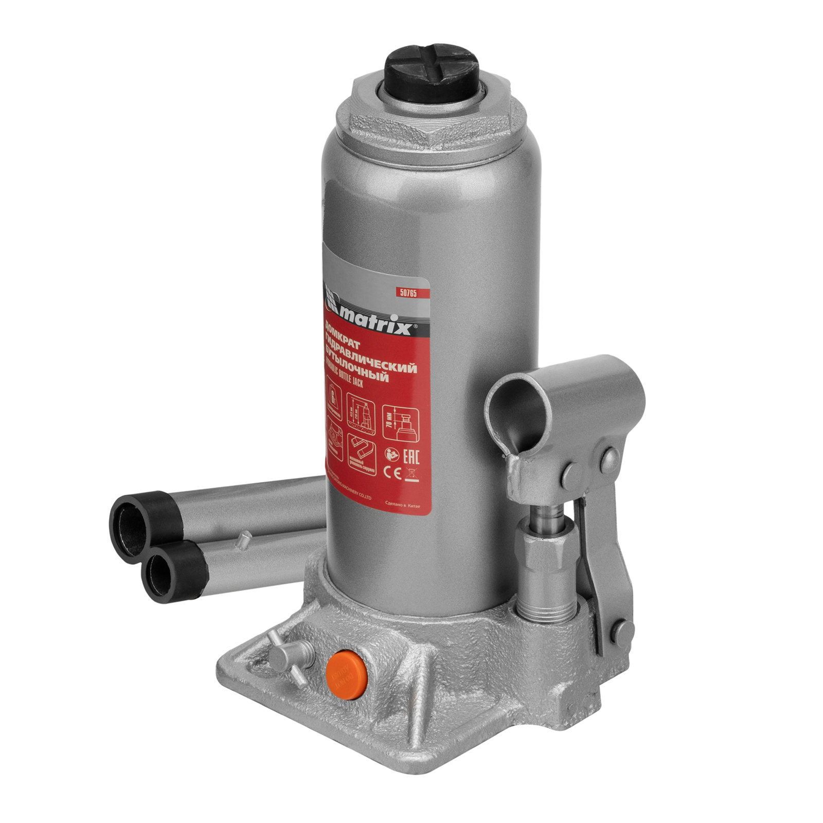 Домкрат гидравлический бутылочный, 6 т, h подъема 216-413 мм