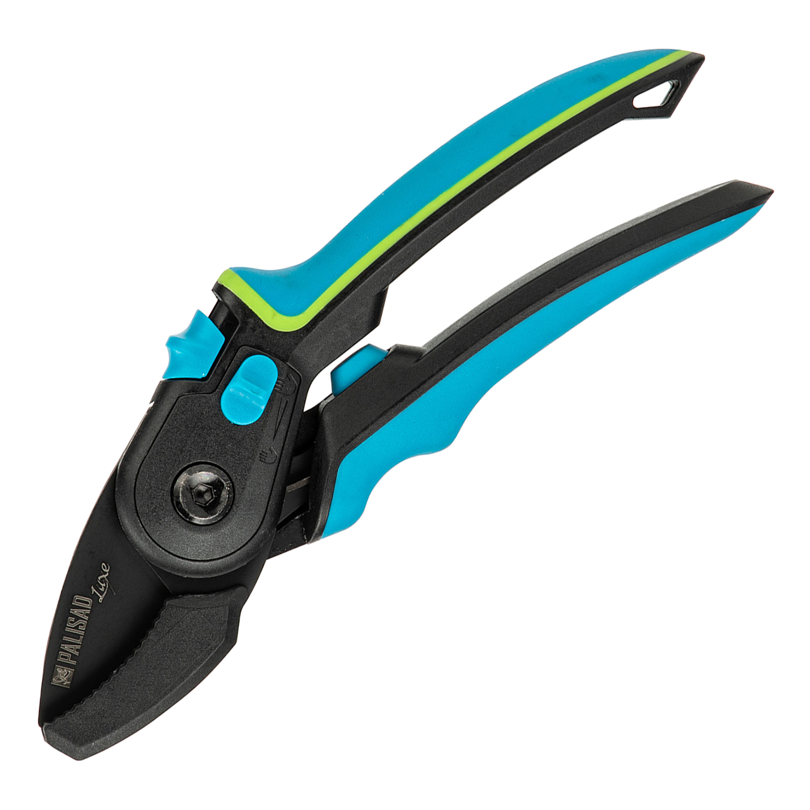 Секатор с наковальней, 220 мм, регулировка захвата, трехкомпонентные рукоятки, LUXE