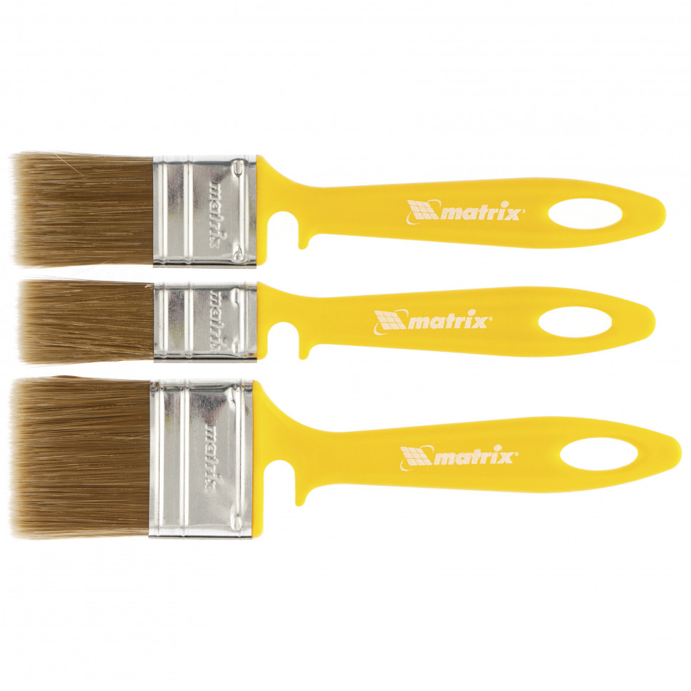 Набор кистей для лаков, 25мм, 35мм, 50мм, искусственная щетина, пластиковая рукоятка