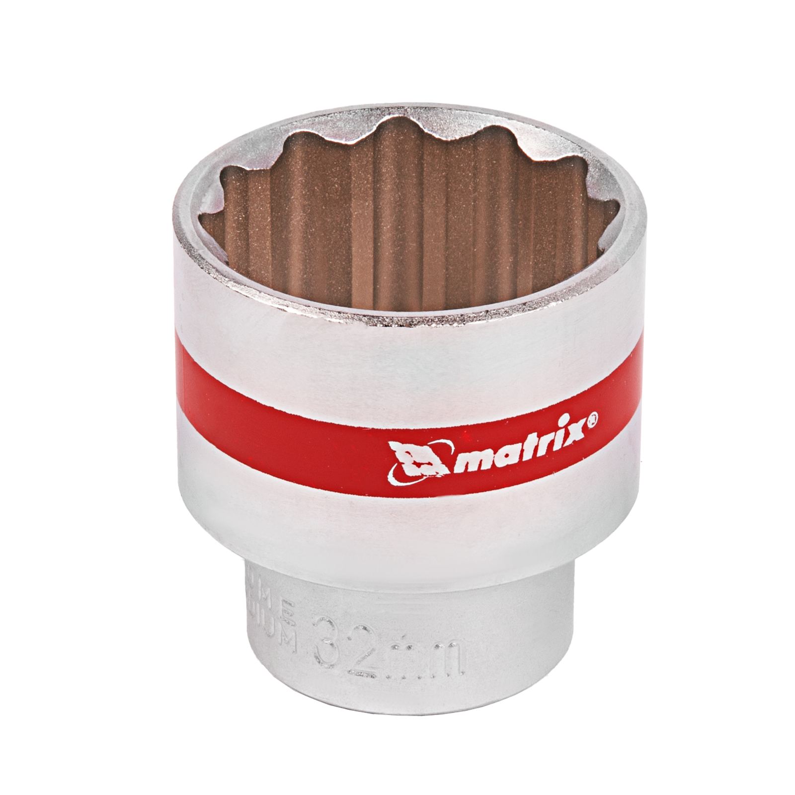 Головка торцевая, 32 мм, 12-гранная, CrV, под квадрат 1/2', хромированная