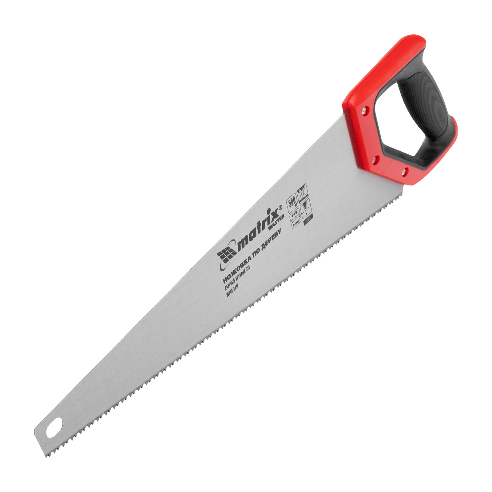 Ножовка по дереву,500 мм,зуб 2D,каленый крупный зуб 5-6 TPI,двухкомп.рук-ка