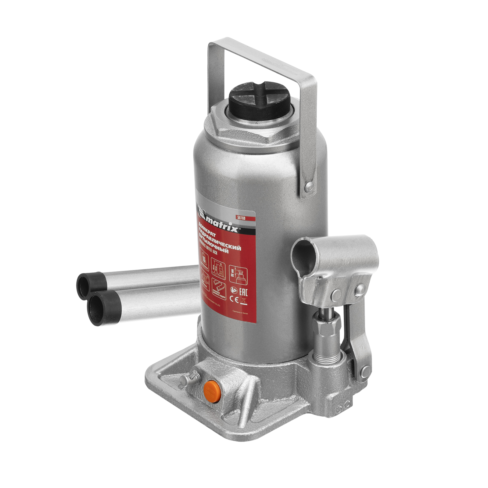 Домкрат гидравлический бутылочный, 16 т, h подъема 230-460 мм