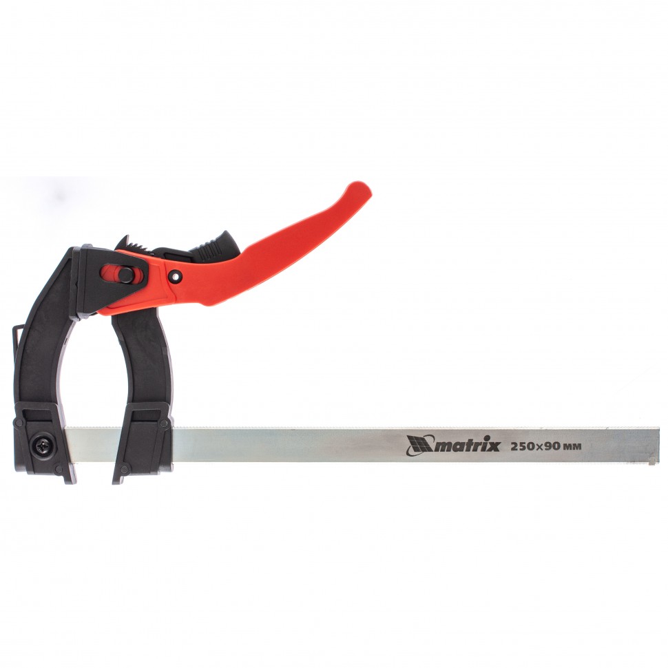 Струбцина реечная быстрозажимная,пл. корпус,рыч. храп. мех.,250х90х340 мм,штанга 5х20мм