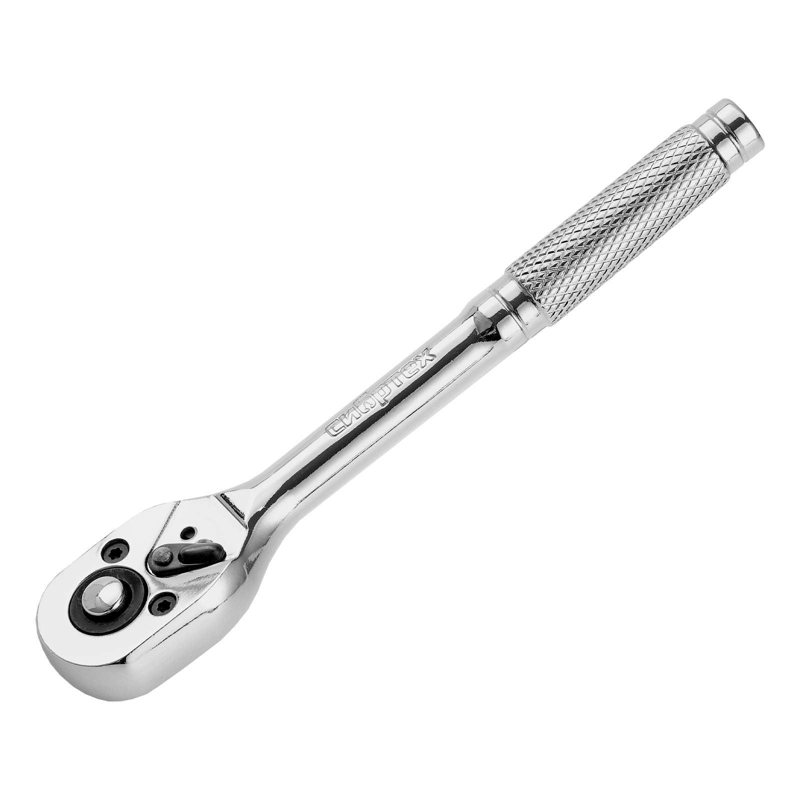 Ключ-трещотка 1/4, 45 зубьев, цельнометаллический, с быстрым сбросом, CrV, хром