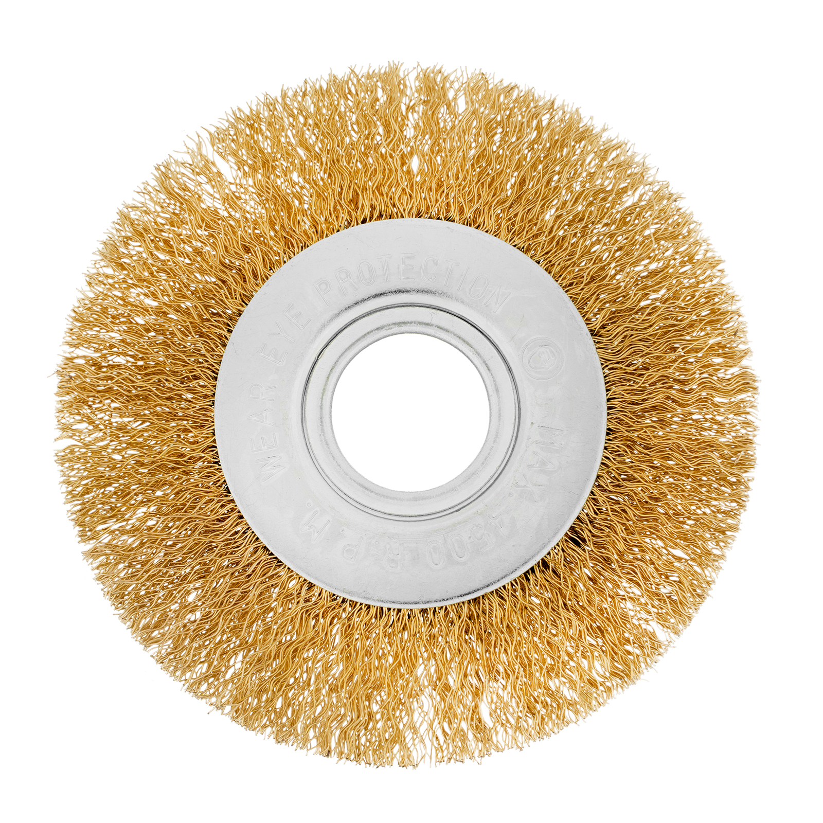 Щетка для УШМ, 100 мм, посадка 22,2 мм, плоская, латунированная витая проволока