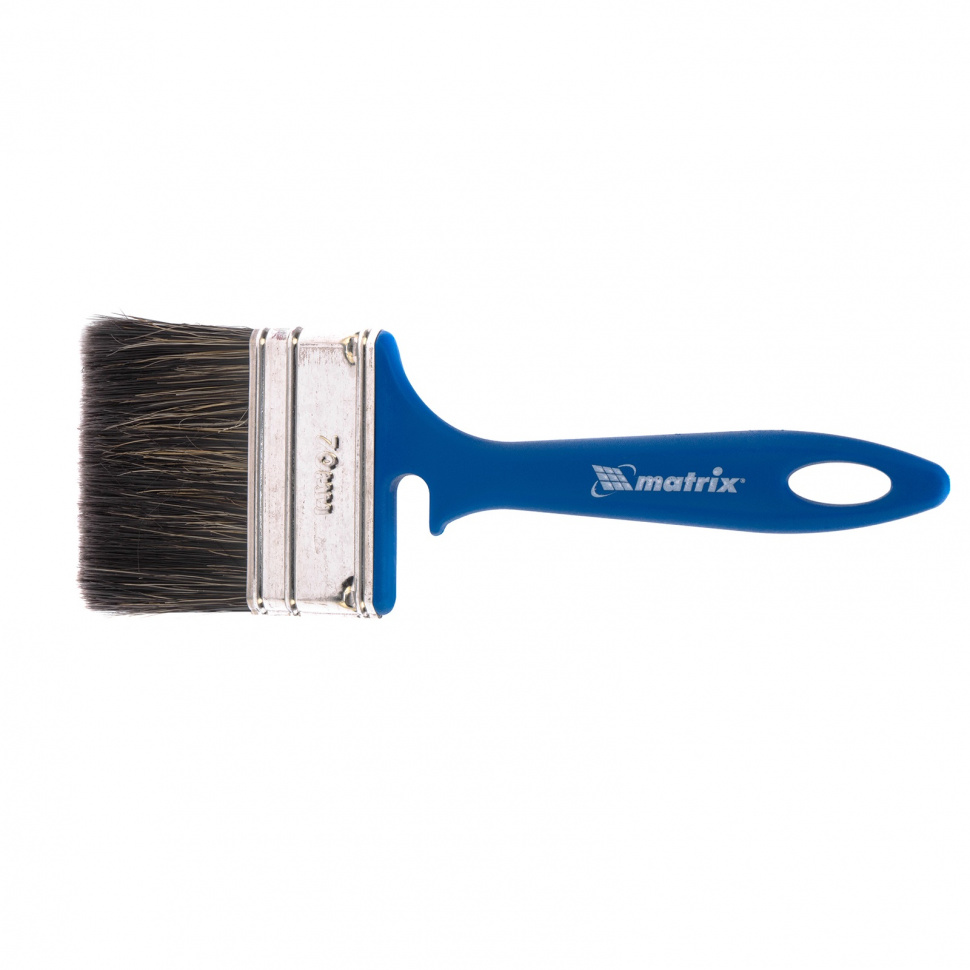 Кисть флейцевая для водных красок, 70x12 мм, смешанная щетина, пластиковая рукоятка