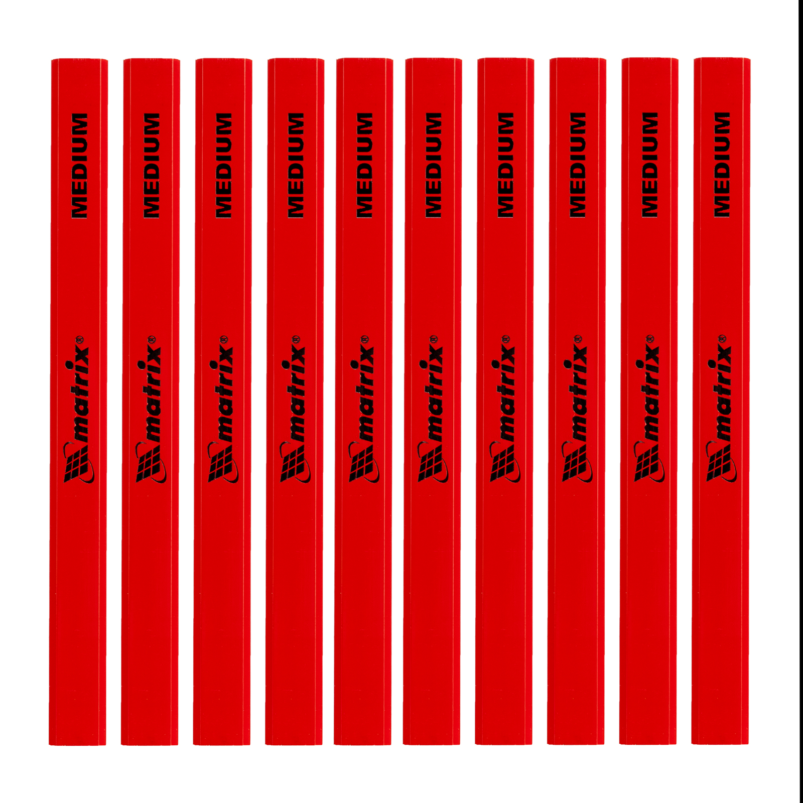 Набор карандашей малярных прямоугольных с точилкой в тубе, 175мм, 10шт