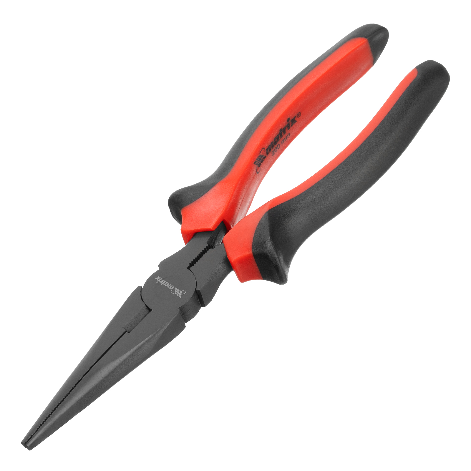 Длинногубцы Black Nickel, 200 мм, прямые, двухкомпонентные рукоятки