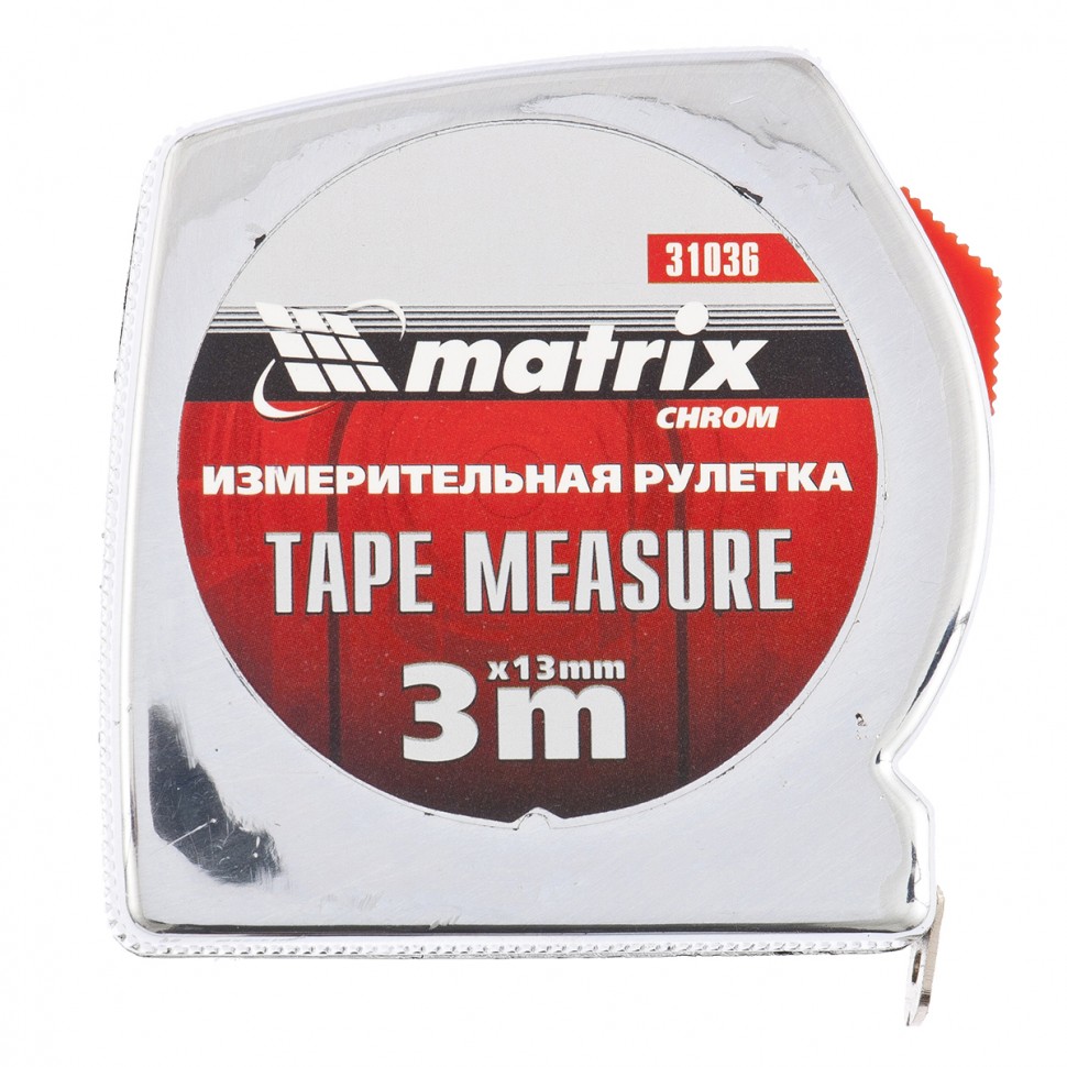 Рулетка Chrom, 3 м x 13 мм, хромированный корпус