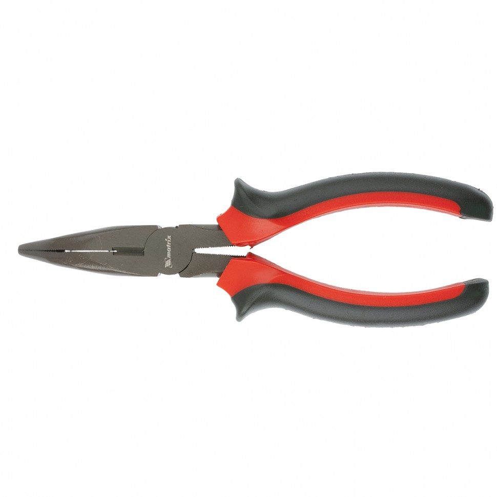 Длинногубцы Black Nickel, 200 мм, изогнутые, двухкомпонентные рукоятки