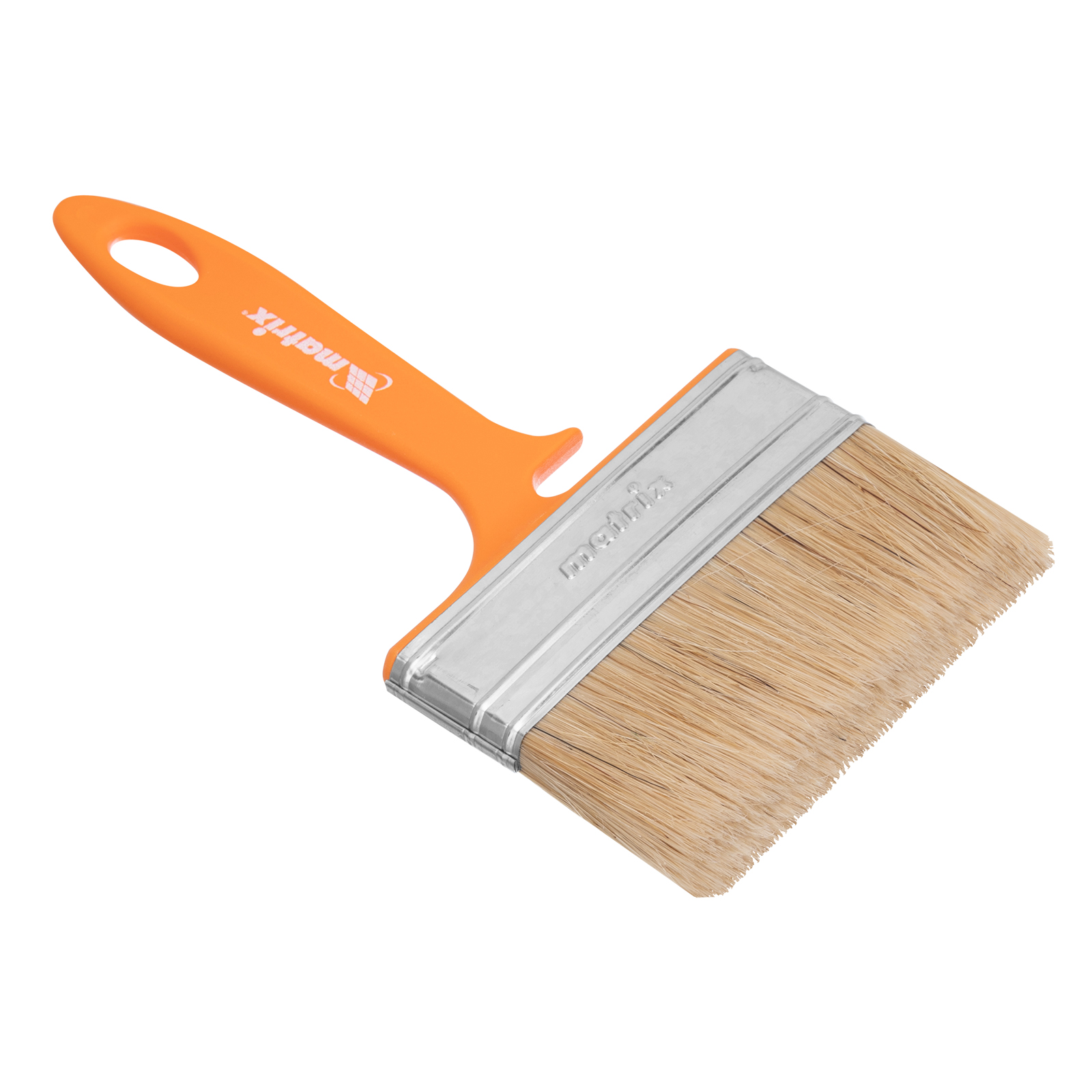 Кисть флейцевая для фасадных работ, 100х12 мм, натуральная щетина, пластиковая рукоятка