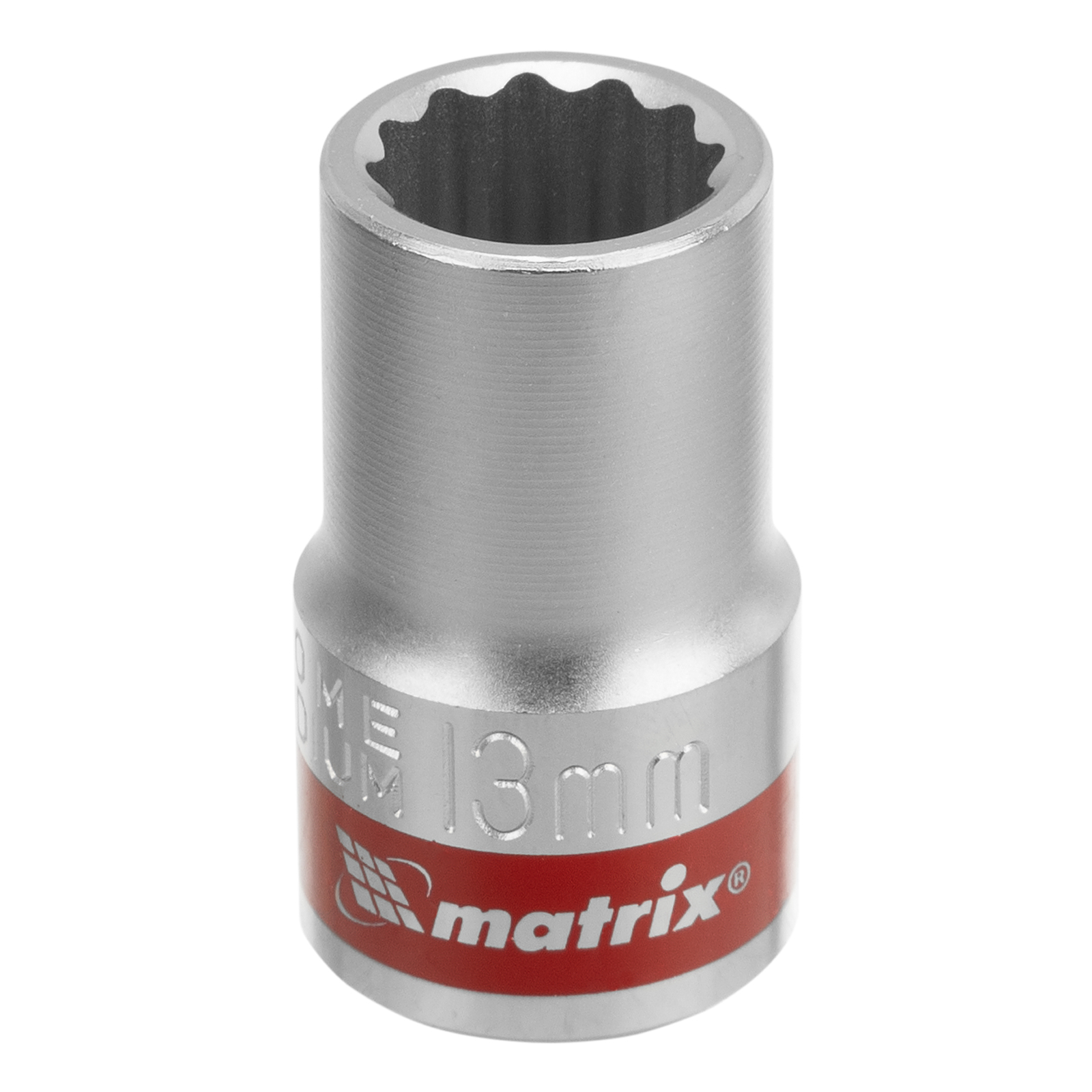 Головка торцевая, 13 мм, 12-гранная, CrV, под квадрат 1/2', хромированная