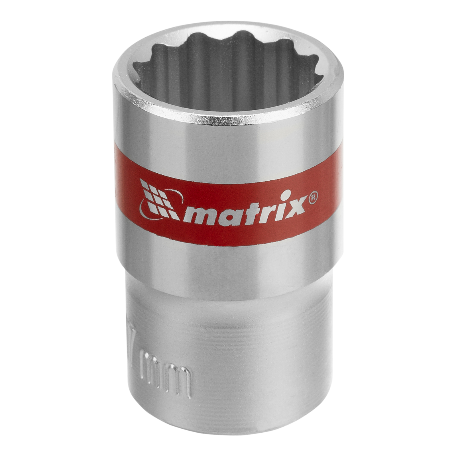 Головка торцевая, 17 мм, 12-гранная, CrV, под квадрат 1/2', хромированная