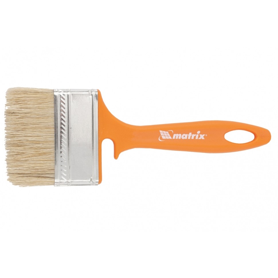 Кисть флейцевая для фасадных работ, 70х12 мм, натуральная щетина, пластиковая рукоятка
