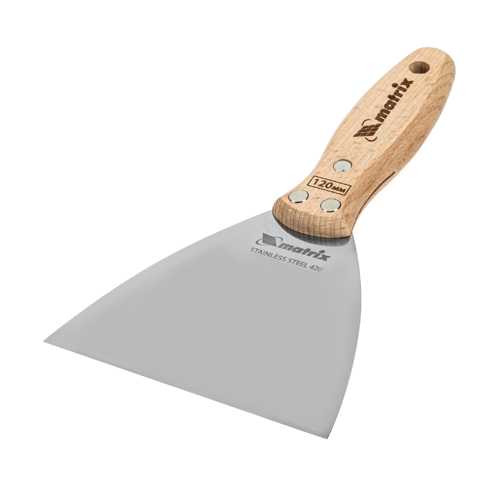 Шпательная лопатка из нержавеющей стали, 120 мм, буковая рукоятка, EFP