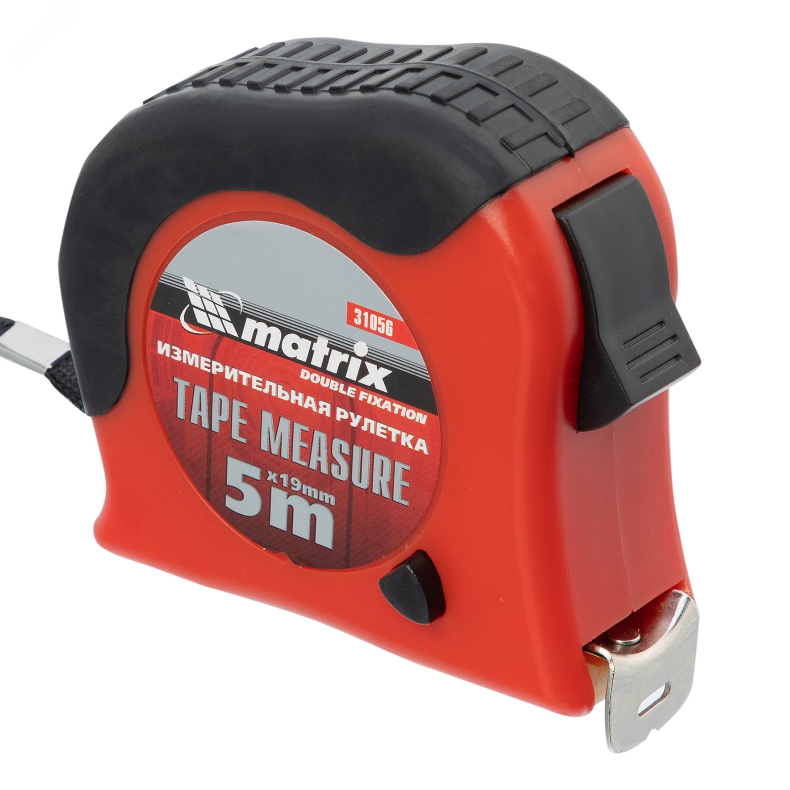 Изображение товара Рулетка Matrix Double fixation 5 м х 19 мм с двойной фиксацией и обрезиненным корпусом