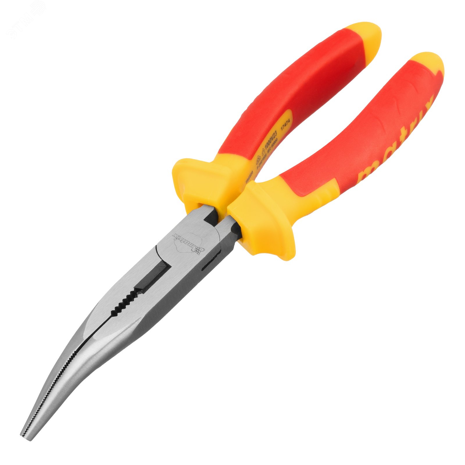 Изображение товара Длинногубцы изогнутые Insulated, 200мм, двухкомпонентные рукоятки (шт)