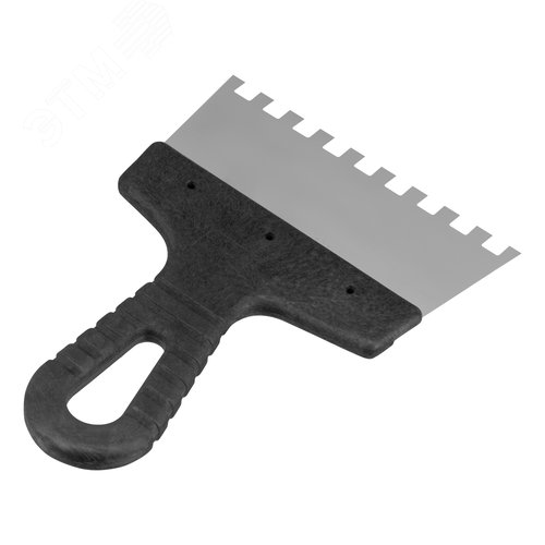 Шпатель из нержавеющей стали, 150 мм, зуб 8х8 мм, пластмассовая ручка - фото 2