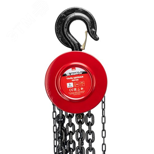 Таль цепная, 5 т, h подъема 3 м, расстояние между крюками 600 мм - фото 2