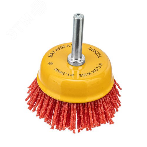 Щетка для дрели, 65 мм, Чашка, со шпилькой, нейлоновая щетина - фото 1