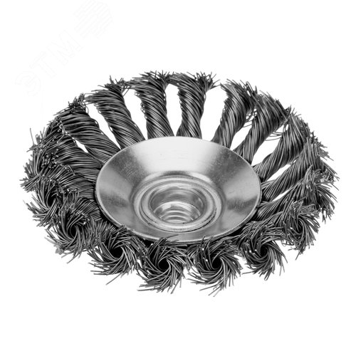 Щетка для УШМ, 100 мм, М14, Тарелка, крученая проволока 0,5 мм - фото 2