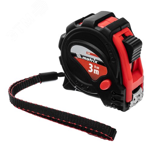 Изображение товара Рулетка Status magnet 3 fixations, 3 м х 16 мм, обрезиненный корпус, зацеп с магнитом (шт)