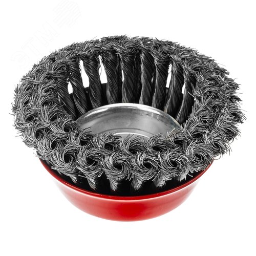 Щетка для УШМ, 125 мм, М14, Чашка, двухрядная, крученая проволока 0,35 мм - фото 2