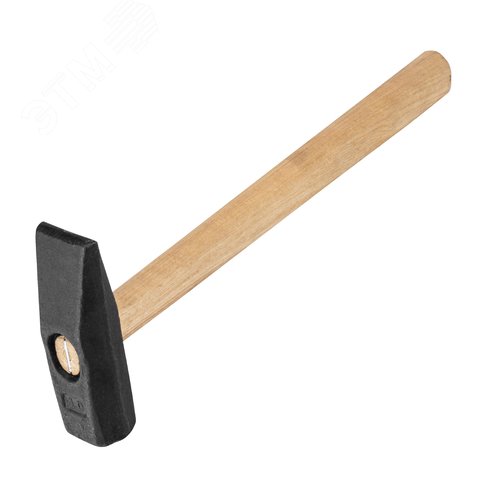 Молоток слесарный, 1000 г, квадратный боек, деревянная рукоятка - фото 1