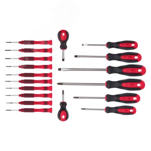 Изображение товара Набор отверток Fusion на полке, 18 шт., PH + SL + Torx, CrV, 3к рукоятка (шт)