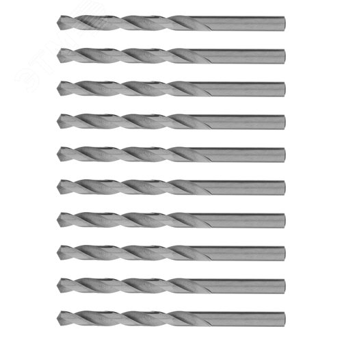 Сверло по металлу, 8,0 мм, полированное, HSS, 10 шт. цилиндрический хвостовик - фото 1