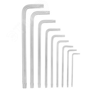 Набор ключей имбусовых TORX, 9 шт., T10-T50, CrV, удлиненные, сатин. - фото 2