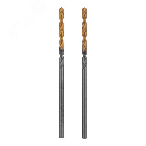 Сверло спиральное по металлу 2 x 49мм, Р6М5, Golden Tip , 2шт. - фото 1
