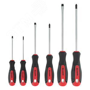 Изображение товара Набор профессиональных отверток Fusion, CrV, 3-компонентная рукоятка antislip, 6 шт. (набор)