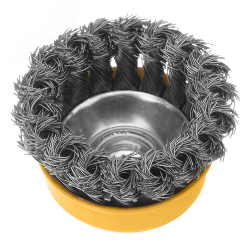 Щетка для УШМ, 75 мм, М14, Чашка, крученая нержавеющая проволока 0,5 мм - фото 2
