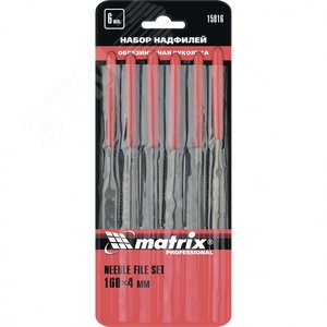 Набор надфилей, 160x4 мм, 6 шт., обрезиненные рукоятки - фото 1