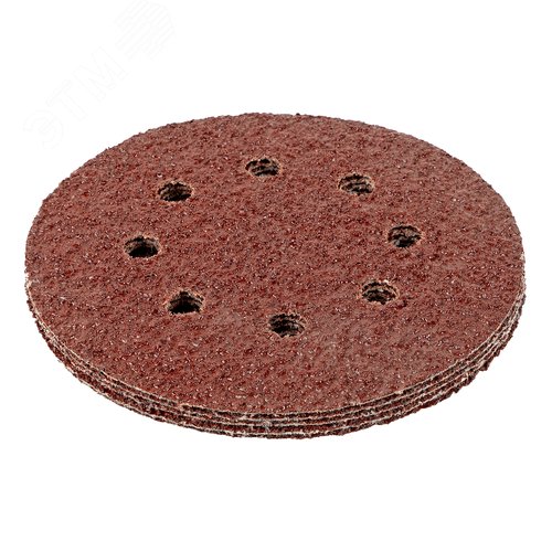 Изображение товара Круг абразивный на ворсовой подложке под 'липучку', перфорированный, P 24, 125 мм, 5 шт. (шт)