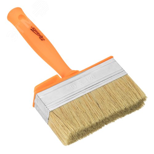 Кисть-ракля, 30х120 мм, натуральная щетина, пластмассовый корпус, пластмассовая ручка - фото 1