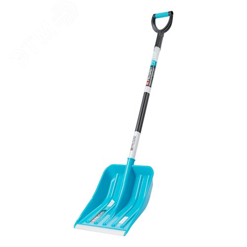 Лопата для уборки снега,полипропилен,350х405х1300мм,алюминиевый черенок,ПВХ накладка, LUXE - фото 1