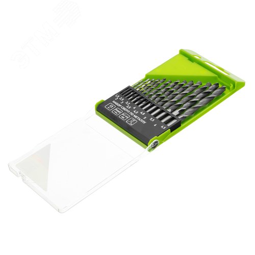 Набор сверл по металлу, 1,5 - 6,5 мм, 13 шт., Р6М5, пластиковый кейс - фото 2