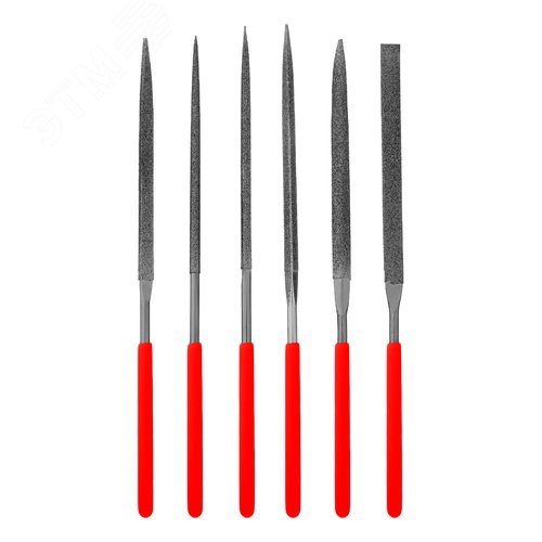 Изображение товара Набор надфилей алмазных, 140 х 70 х 3 мм, 6 шт. (шт)