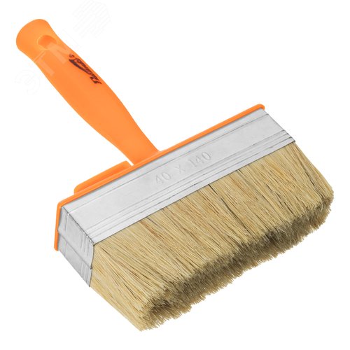 Кисть-ракля, 40х140 мм, натуральная щетина, пластмассовый корпус, пластмассовая ручка - фото 1