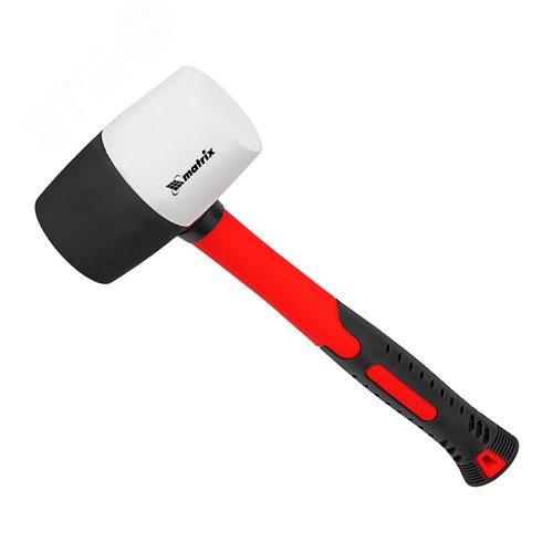 Киянка резиновая, 680 г, черно-белая резина, фибергласовая рукоятка - фото 2