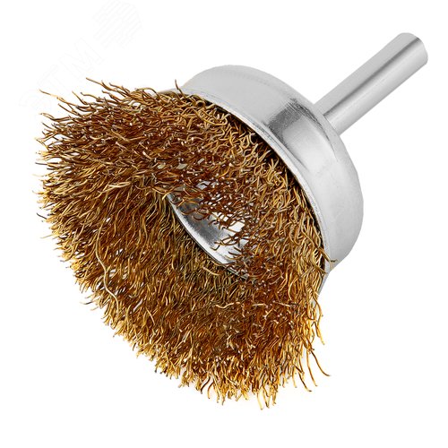 Набор щеток для дрели, 3 шт., 1 Плоская 50 мм, 2 Чашки 25-50 мм, со шпильками - фото 2