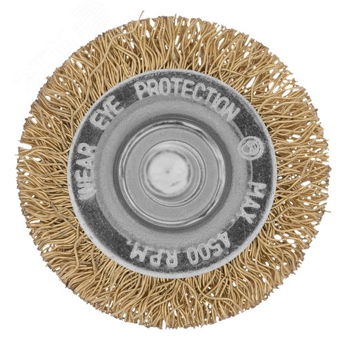 Щетка для дрели, 40 мм, плоская со шпилькой, латунированная витая проволока - фото 2