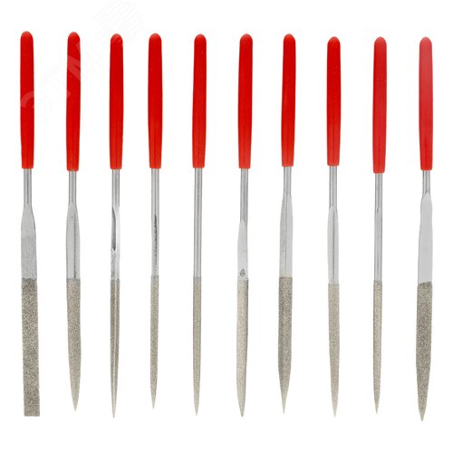 Изображение товара Набор надфилей алмазных, 140x50x3 мм, 10 шт. (шт)