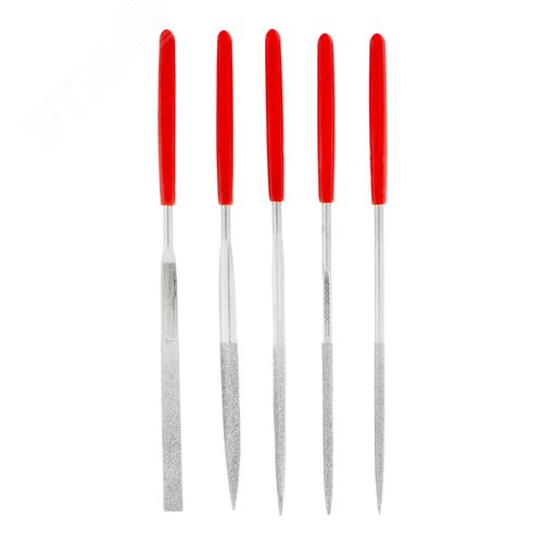 Изображение товара Набор надфилей алмазных, 140 х 50 х 3 мм, 5 шт. (шт)